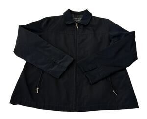 London Fog Towne Collection Women's Rain Jacket Sz. XL Black Lined Pockets
